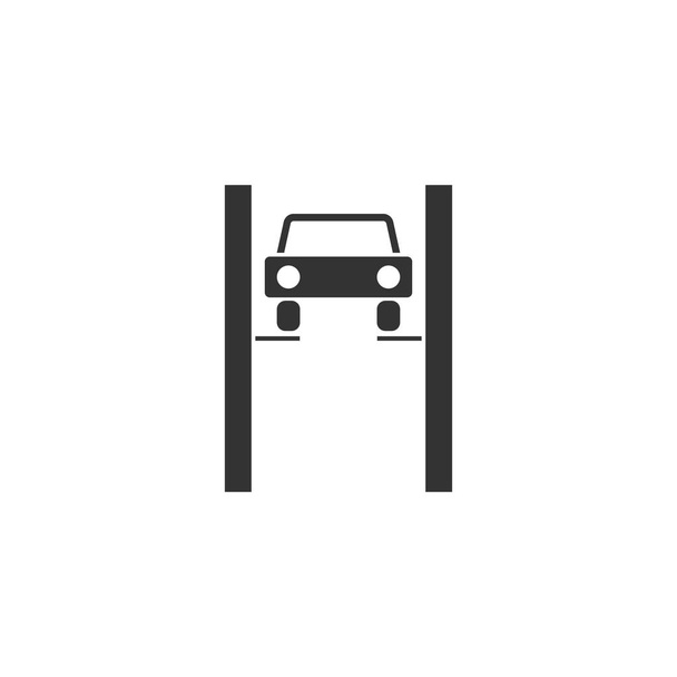 Elevación del coche. Icono negro plano sobre fondo blanco
 - Vector, Imagen