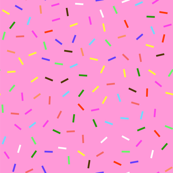 Sweet Donut rosa Textur. Glasur und farbige Streusel nahtloses Muster - Foto, Bild