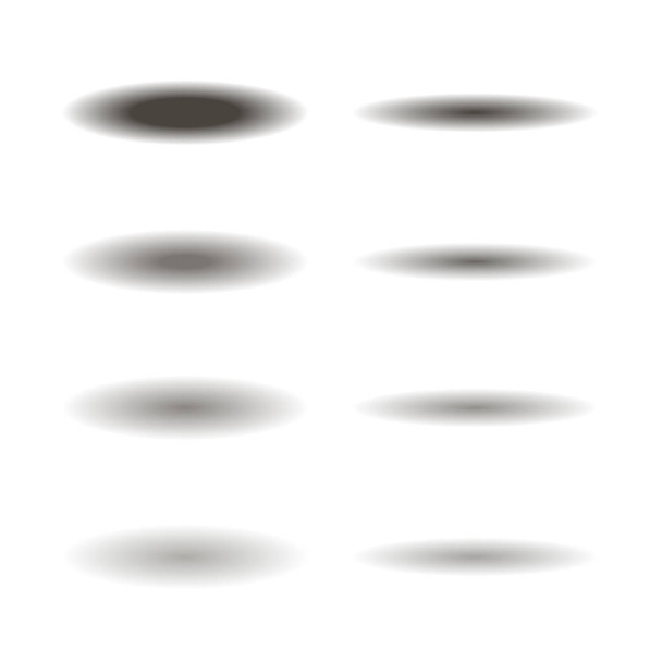 Conjunto de diferentes sombras ovaladas aisladas sobre fondo blanco
 - Foto, Imagen