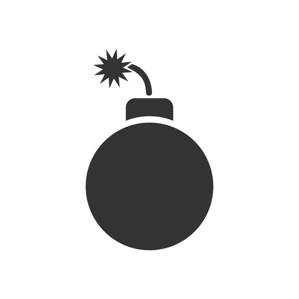 Βόμβα. Μαύρη επίπεδη εικόνα σε άσπρο φόντο - Διάνυσμα, εικόνα