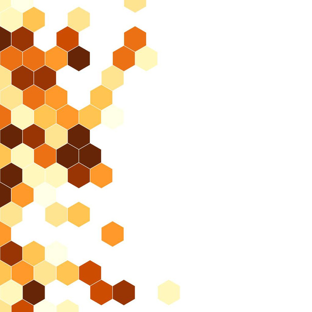 Padrão de grão composto de hexágonos coloridos. Fundo vetorial de favo de mel. abstração geometria isométrica. Razão de Aspecto 1: 1
 - Vetor, Imagem
