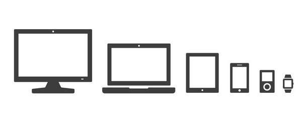 conjunto de ícones vetoriais de dispositivos eletrônicos - Vetor, Imagem
