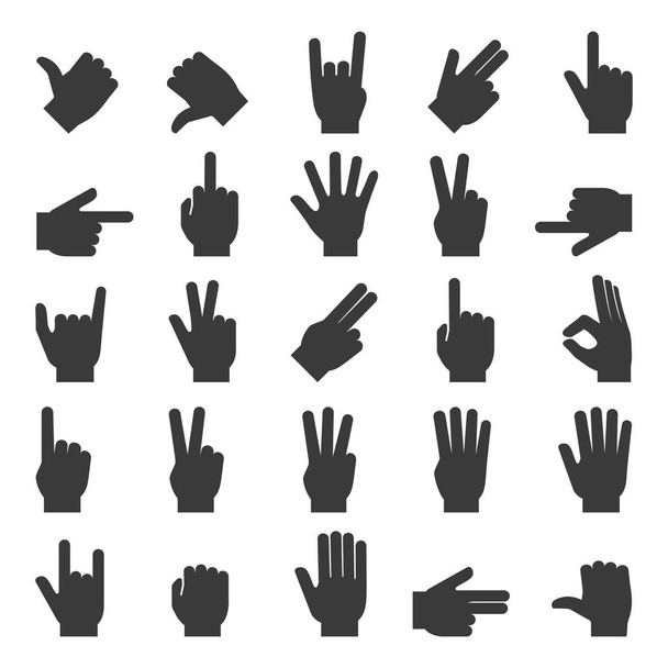 Hands gesture vector icon set - Vector, Image