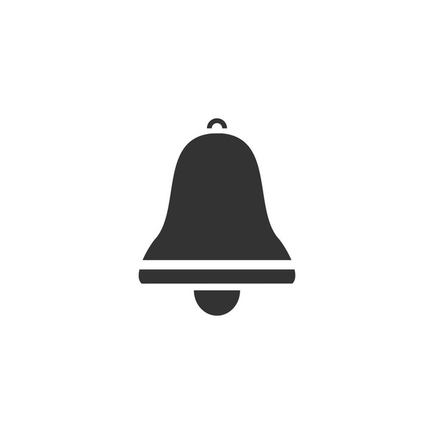 Bell. Black Icon Flat on white background - Vector, Image