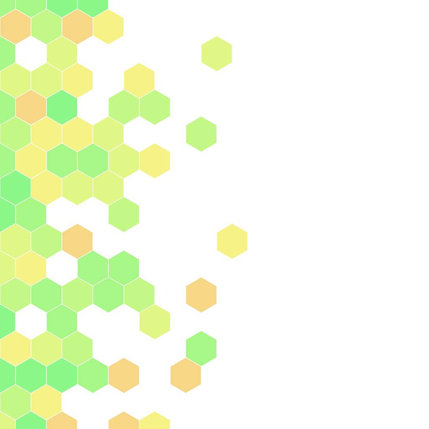 Zrnitý vzor složený z barevné šestiúhelníky. Voštinový vektorové pozadí. Izometrické geometrie abstrakce. Poměr stran 1:1 - Vektor, obrázek