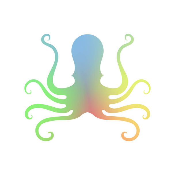 Beyaz arka plan üzerinde izole renkli ahtapot simgesi. Radar Logo tasarımı. Deniz gıda sembolü. - Fotoğraf, Görsel