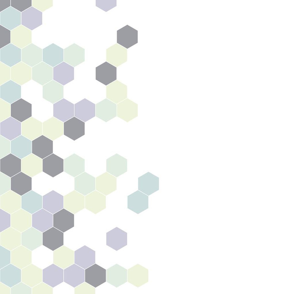 Zrnitý vzor složený z barevné šestiúhelníky. Voštinový vektorové pozadí. Izometrické geometrie abstrakce. Poměr stran 1:1 - Vektor, obrázek