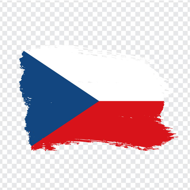Fahne Tschechisch aus Pinselstrichen. Flagge der Tschechischen Republik auf transparentem Hintergrund für Ihr Webseiten-Design, Logo, App, ui. Aktienvektor. Vektorabbildung eps10. - Vektor, Bild