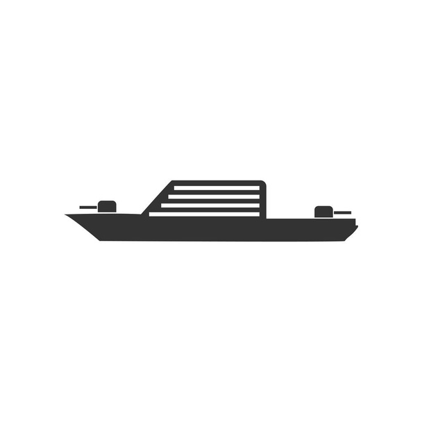 Військовий корабель. Чорна ікона Плоский на білому тлі
 - Вектор, зображення