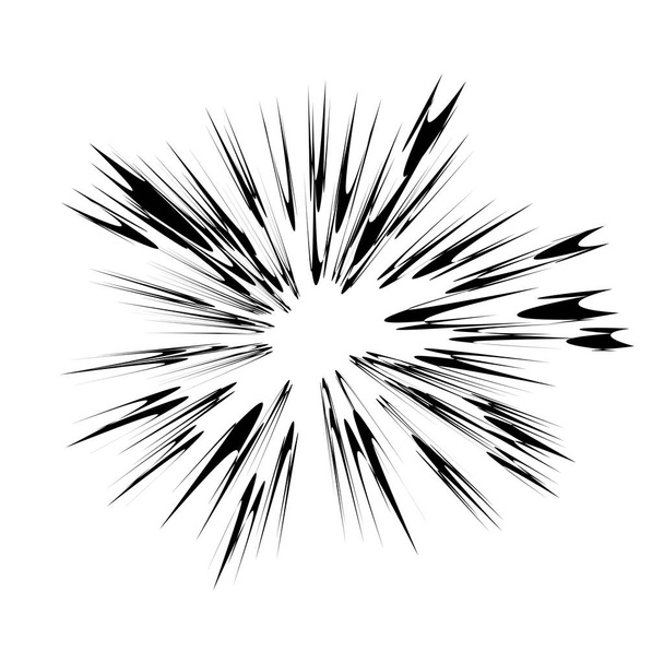 Explodovat Flash, Cartoon Explosion, Star Burst Izolované na bílém pozadí - Fotografie, Obrázek