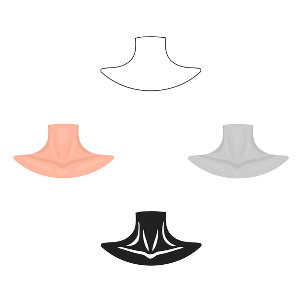 Icona del collo in stile cartone animato isolato su sfondo bianco. Parte del corpo simbolo stock vettoriale illustrazione
. - Vettoriali, immagini
