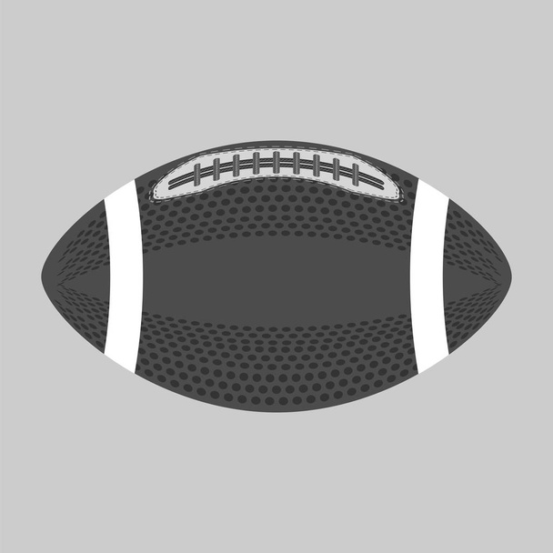 American Football Ball Isolated on Grey Background. Rugby Sport Icon. Sports Equipment Oval Design Element. - Photo, Image