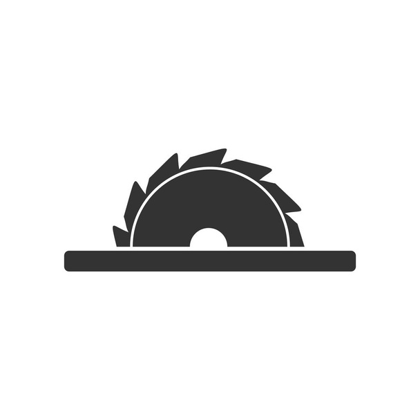 Circular saw blades. Black Icon Flat on white background - Vector, Image