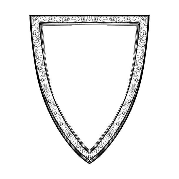 Early medieval heater or English shield. - Vector, Image