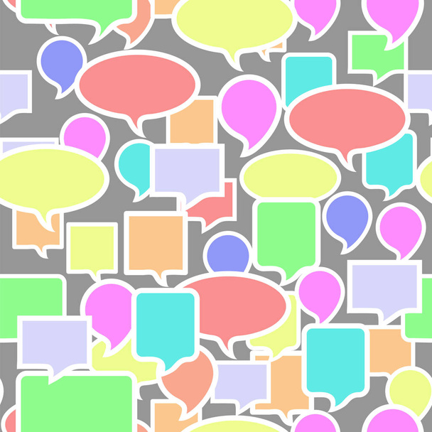 Colorful Speech Bubbles Seamless Pattern on Grey Background - Photo, Image