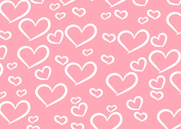 Hearts Design Background. Greeting Card Valentine Day. Vector illustration. Heart pattern. Falling Confetti. - Wektor, obraz