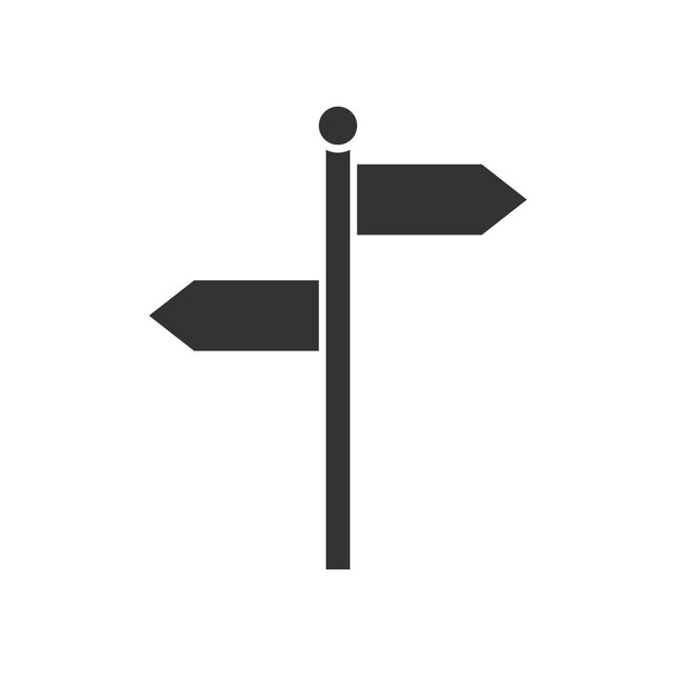 Signpost. Black Icon Flat on white background - Vector, Image