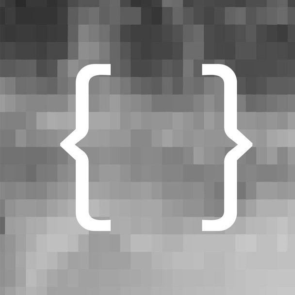 Icono de soporte rizado blanco sobre fondo gris
 - Foto, Imagen