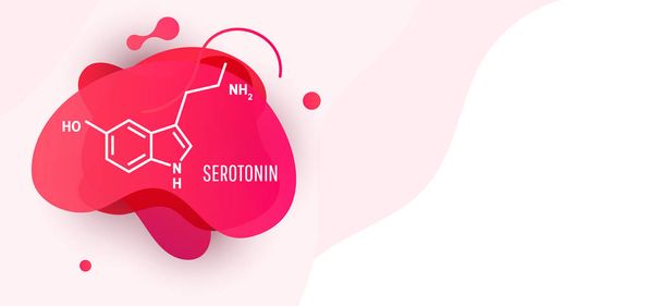 Serotoninu hormonu strukturální chemický vzorec  - Vektor, obrázek