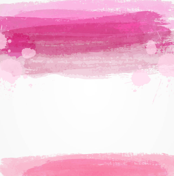 Background with watercolor paint brushed lines. Pink colored. Template for your designs. - Vector, Image