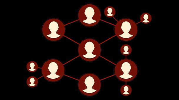 Red Social Gente Icono Conexión Tecnología Loop Animation. Precioso. Añadir Amigos Network Icon Link Connection Technology Loop Animation. Interfaz con iconos y enlaces Creciendo
. - Foto, Imagen