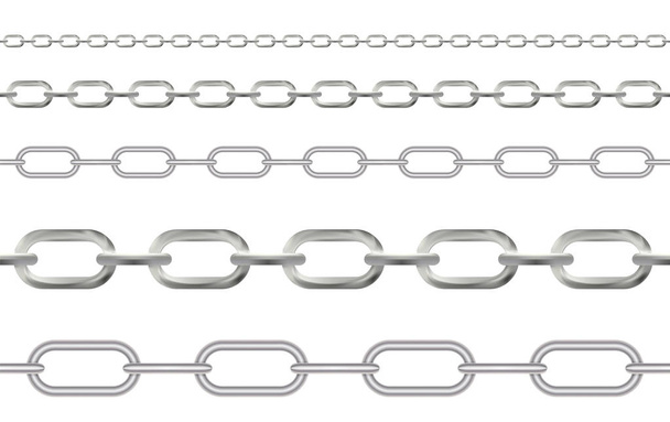 Набор различных цепей на белом фоне
  - Вектор,изображение