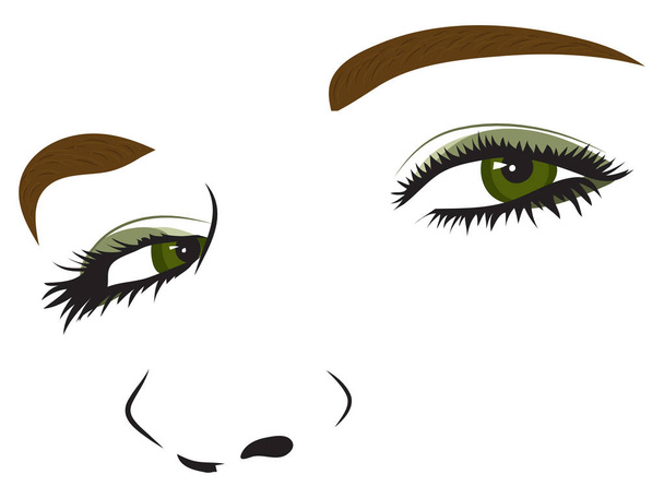 Bellissimi occhi verdi femminili con trucco. Illustrazione vettoriale
 - Vettoriali, immagini