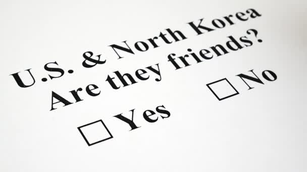 Концепція конфлікт або дружби між Північною та Південною Кореєю - Кадри, відео