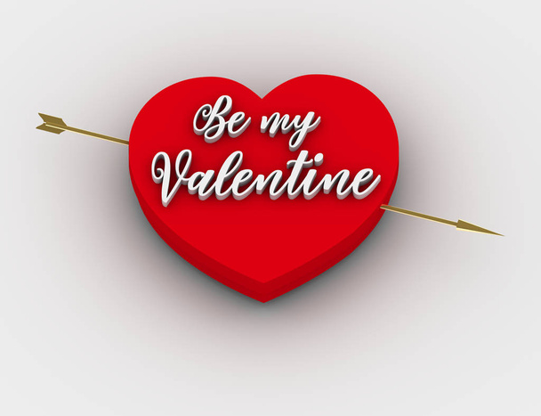 Be my valentine, 3d text rendering - Foto, Imagem