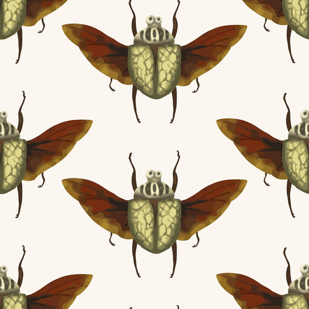 Бесшовный векторный рисунок с милым 3d насекомым
. - Вектор,изображение