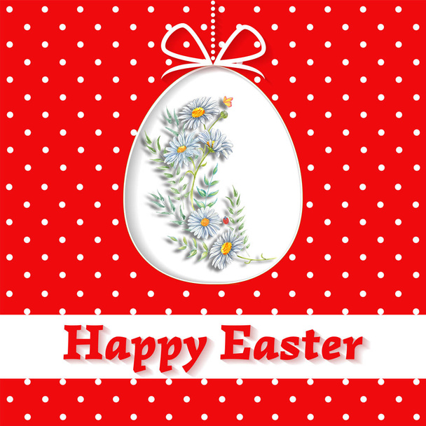 Easter greeting card with decorated eggs - Фото, зображення