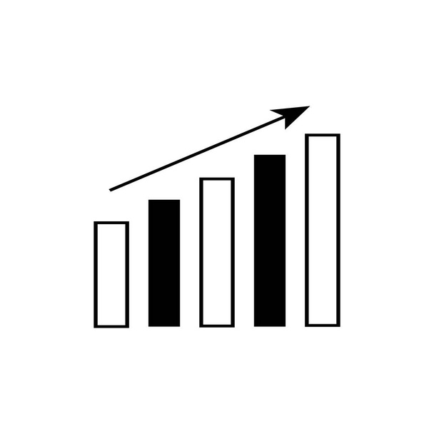Növekedési grafikon üzleti chart vektor ikon finanszírozás, számvitel, biztosítási koncepció grafikai tervezés, logó, weboldal, közösségi média, mobil alkalmazás, ui illusztráció - Vektor, kép