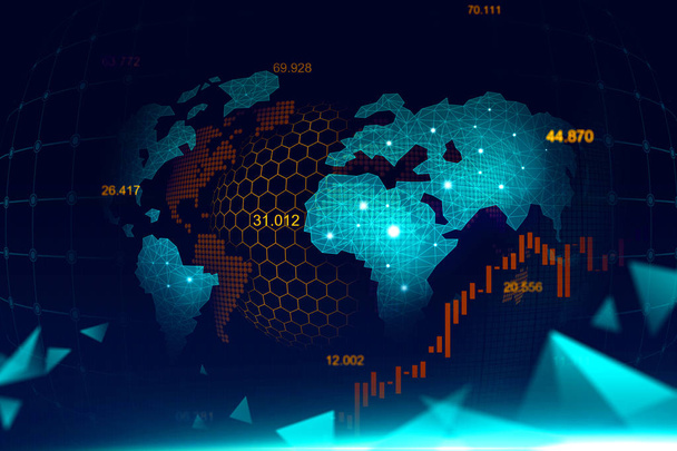 Akciový trh nebo forex obchodování graf v futuristický koncept vhodný pro finanční investice nebo ekonomické trendy podnikatelský nápad a všechny výtvarné práce. Abstraktní finance pozadí - Fotografie, Obrázek
