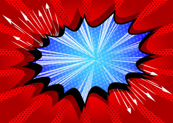 Fond de bande dessinée rétro illustré vectoriel avec grande bulle d'explosion colorée, fond de style vintage pop art
. - Vecteur, image