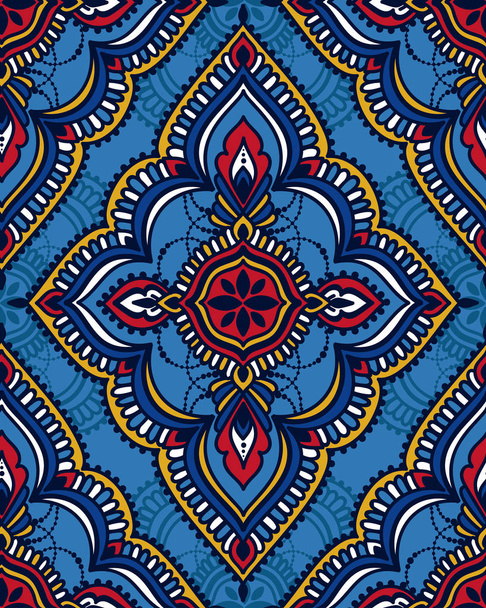 Oriental style seamless pattern, beautiful rosettes and chains, vector illustration - Vektor, Bild