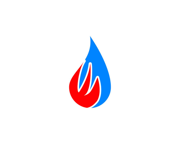 Vuur en Water Logo sjabloon - Vector, afbeelding
