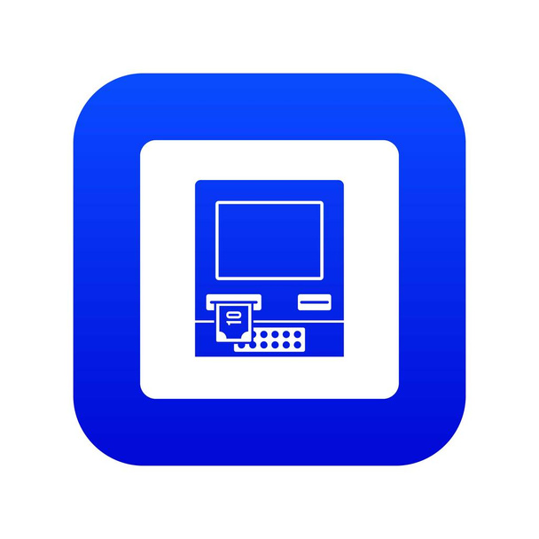 ATM bank cash machine icon digital blue - Vetor, Imagem