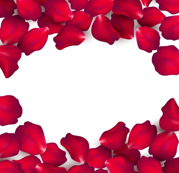 Dalende rode rozenblaadjes geïsoleerd op een witte achtergrond. Vectorillustratie - Vector, afbeelding