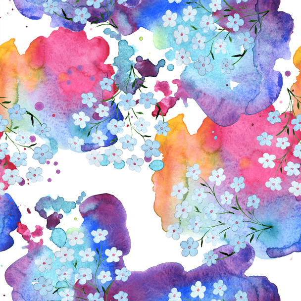 Watercolor background illustration floral set. Seamless background pattern. Fabric wallpaper print texture. - Foto, Imagem