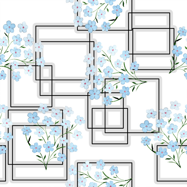 Aquarel achtergrond illustratie floral set. Naadloze achtergrondpatroon. Structuur behang print textuur. - Foto, afbeelding