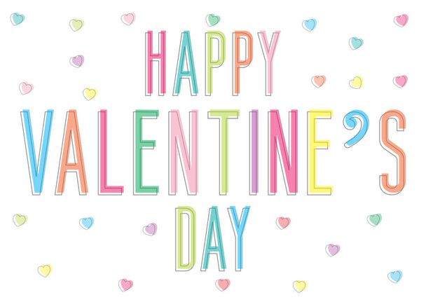 Valentine's Day background with colourful text design - Vettoriali, immagini