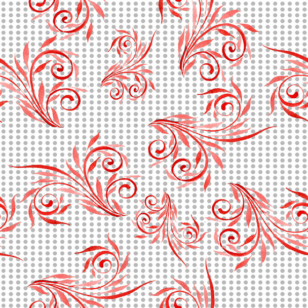 Colorful floral botanical ornament. Watercolor illustration set. Seamless background pattern. Fabric wallpaper print texture. - Φωτογραφία, εικόνα