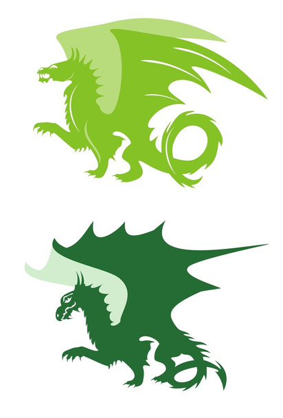 グリーン ・ ドラゴンのシンボル - ベクター画像