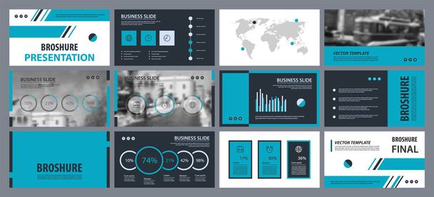 This template is the best as a business presentation, used in marketing and advertising, flyer and banner, the annual report. Elements on a dark grey background - Vector, Image