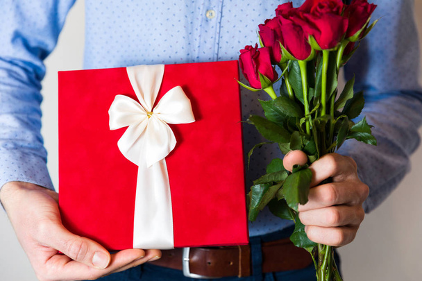 Romantic surprise, Valentines day, Womans day,march 8, birthday,couple love. - Photo, Image