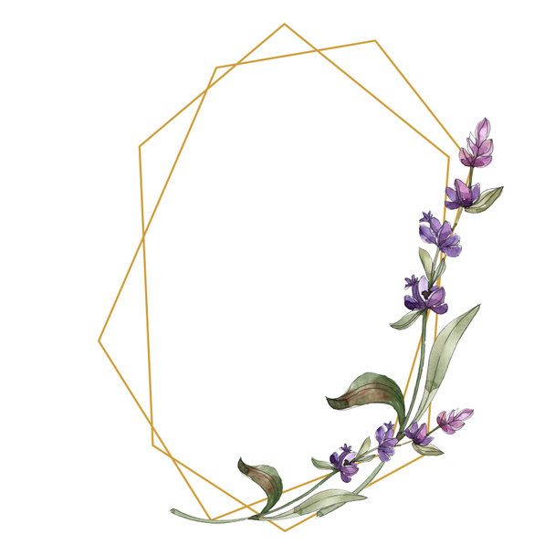Purple lavender. Watercolor illustration set. Seamless background pattern. Fabric wallpaper print texture. - Фото, изображение