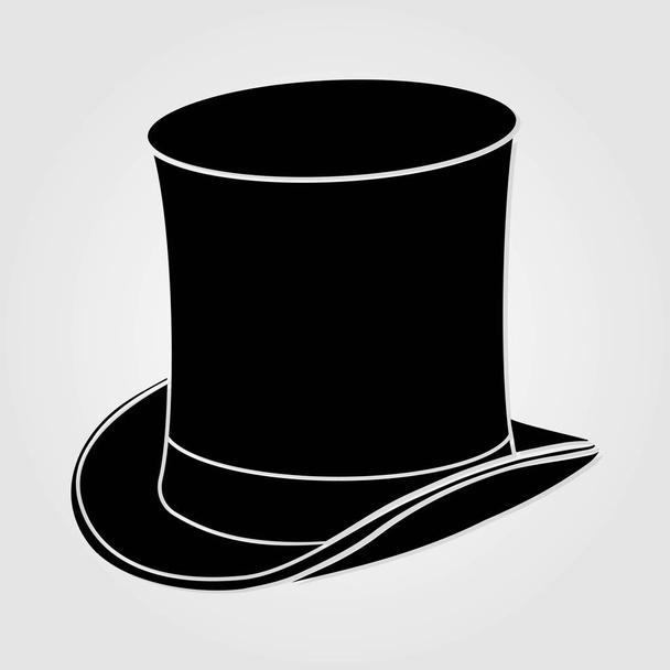 Hoge hoed pictogram geïsoleerd op een witte achtergrond. Vectorillustratie - Vector, afbeelding