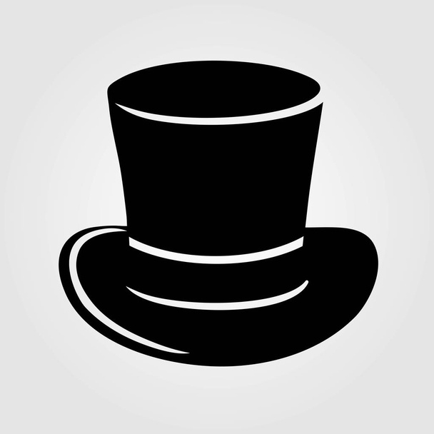 Top hat icon isolated on white background. Vector illustration - Vettoriali, immagini