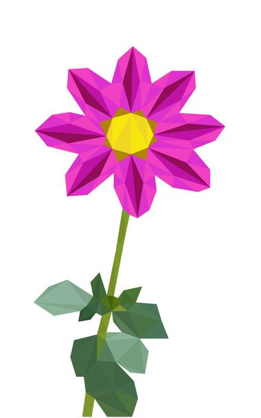 Design colorido estilo poligonal de flor rosa florescendo
 - Vetor, Imagem