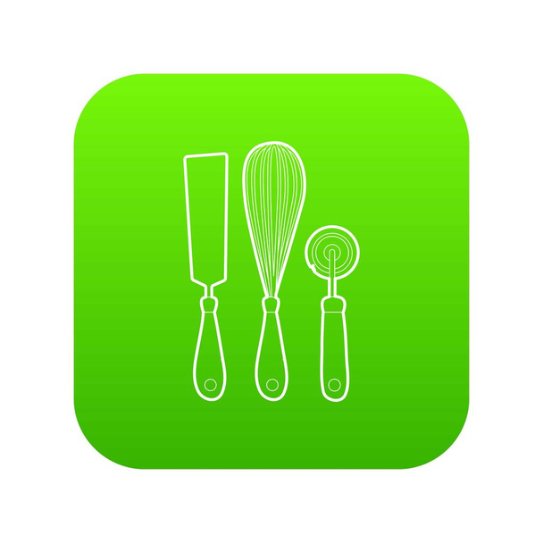Kitchenware icon green vector - Vektor, kép